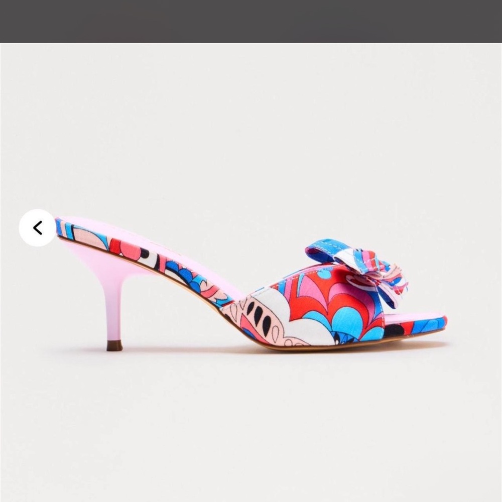 Fashion Nova Pink and Blue Patterned Heels